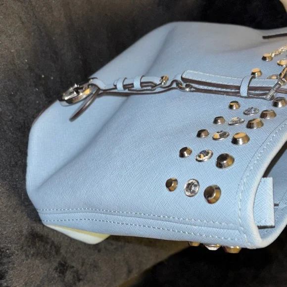 Michael Kors Light Blue Tote with Gold Studs - Picture 6 of 6